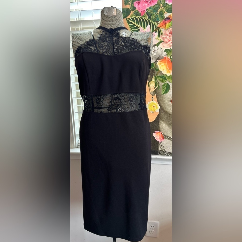 NWT COC BLACK HALTER/PEEKABOO LACE. Sz. 1X. CURVY, SEXY, COCKTAIL, LBD